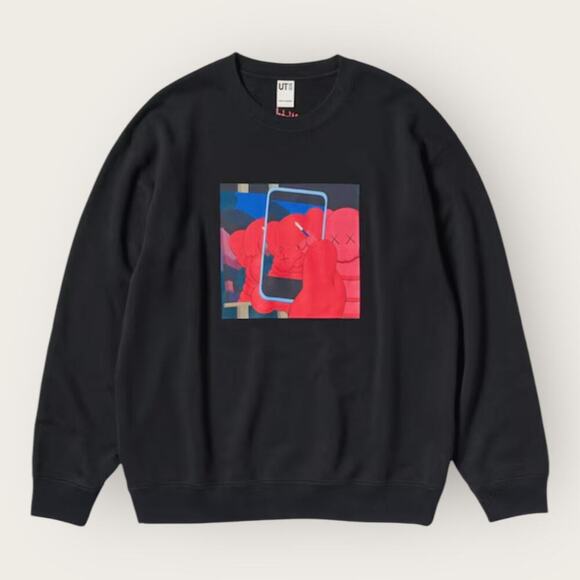 NWT | Uniqlo x KAWS x Warhol | Selfie Sweatshirt | Black/Red | Medium - Picture 1 of 15